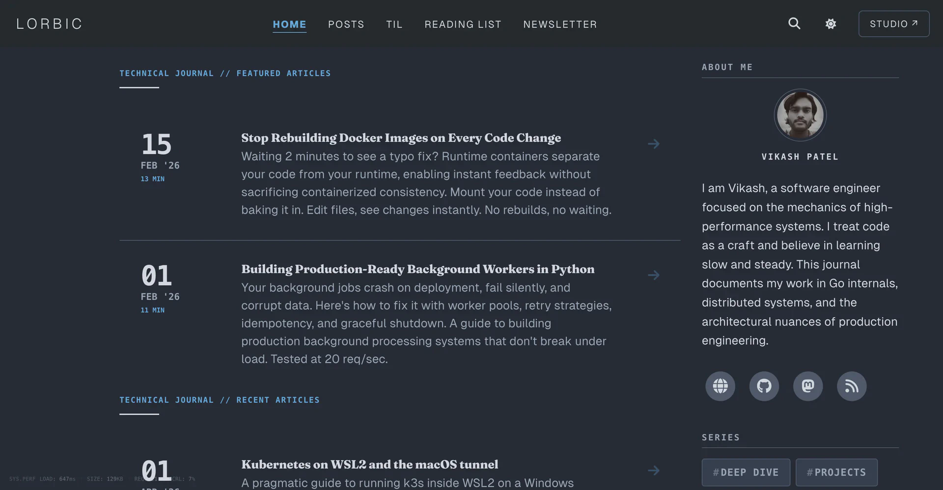 The current 2026 Lorbic dark-mode architecture