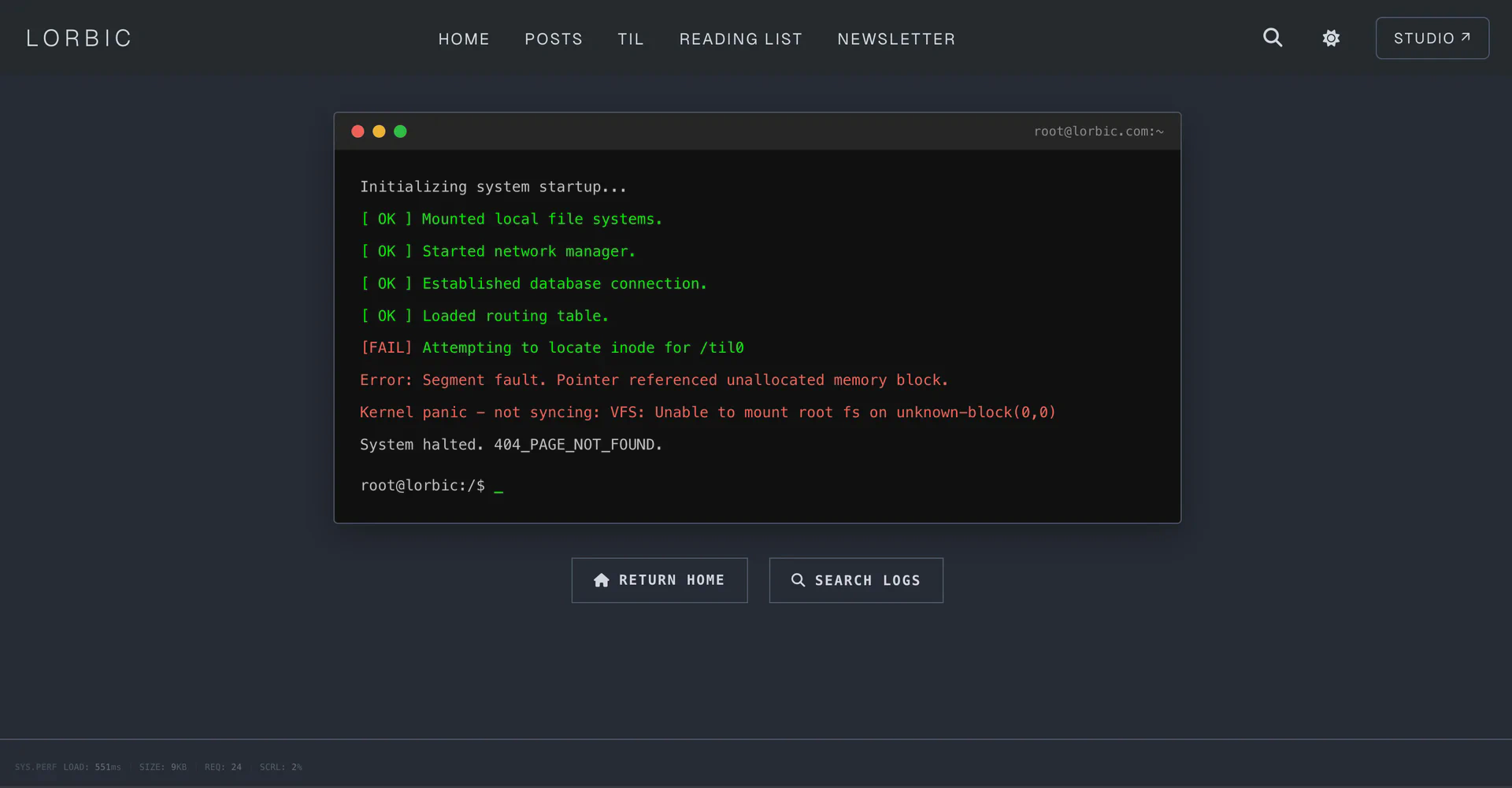 Terminal 404 Page Design
